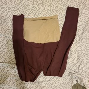 David Lerner maroon maternity leggings